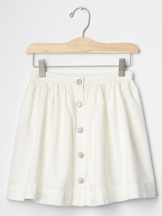 1 of 8 showing, with the color new off white of product 1969 button chambray flippy skirt