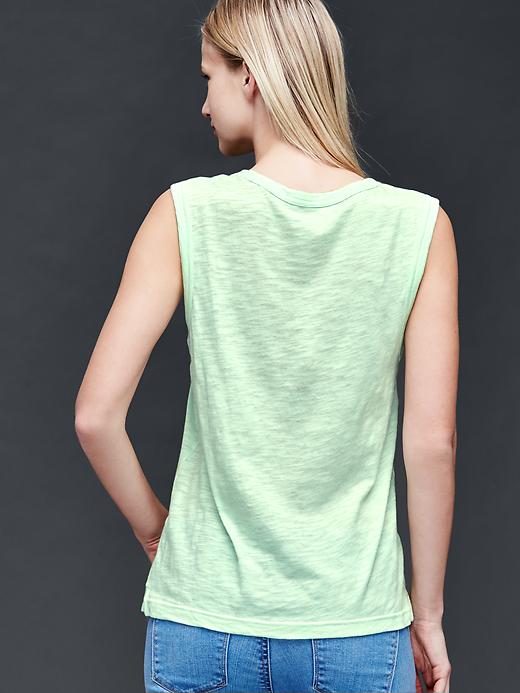 2 of 8 showing, with the color mint sorbet of product Graphic muscle tank