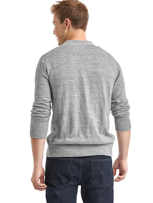 2 of 8 showing, with the color heather grey of product Linen-cotton cardigan sweater