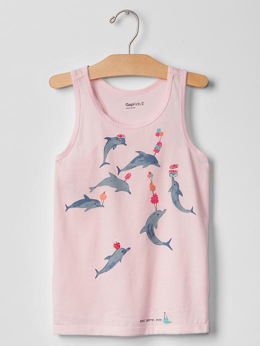 1 of 8 showing, with the color new babe pink of product Graphic tank