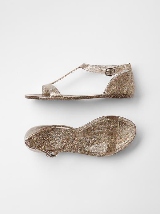 1 of 8 showing, with the color glitter of product Glitter t-strap jelly sandals