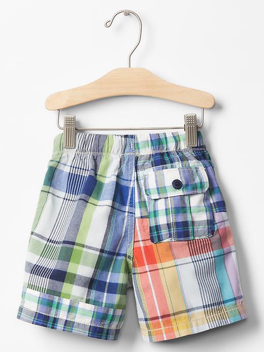 2 of 8 showing, with the color elysian blue of product Plaid pull-on shorts