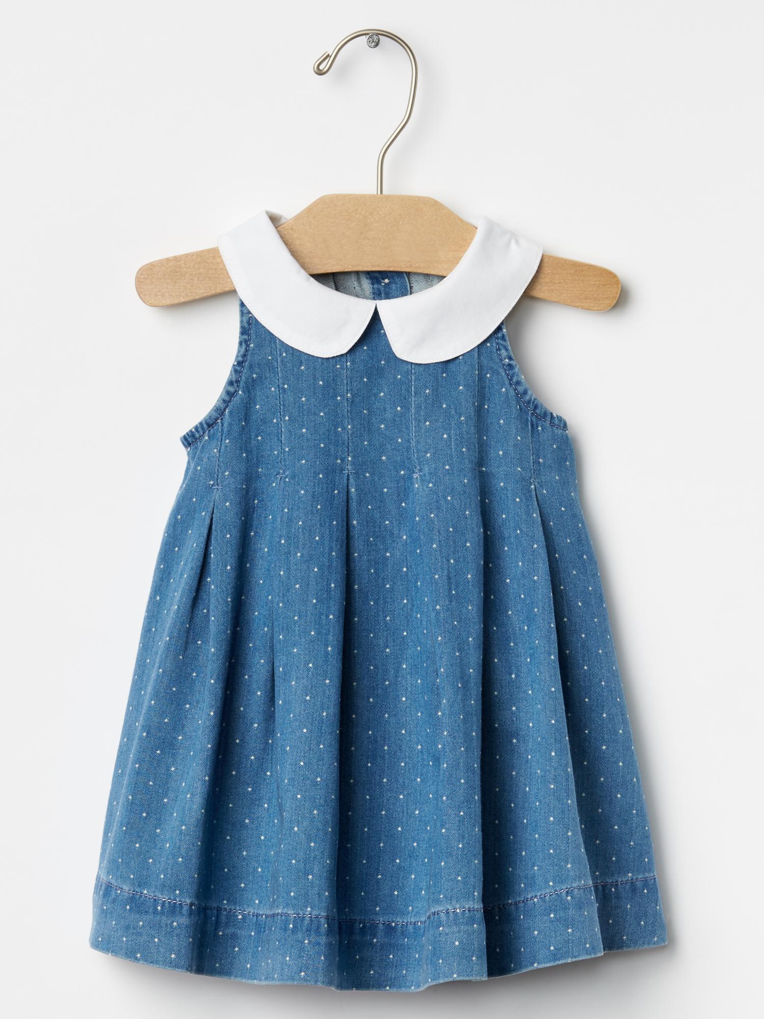 1969 round collar chambray dress