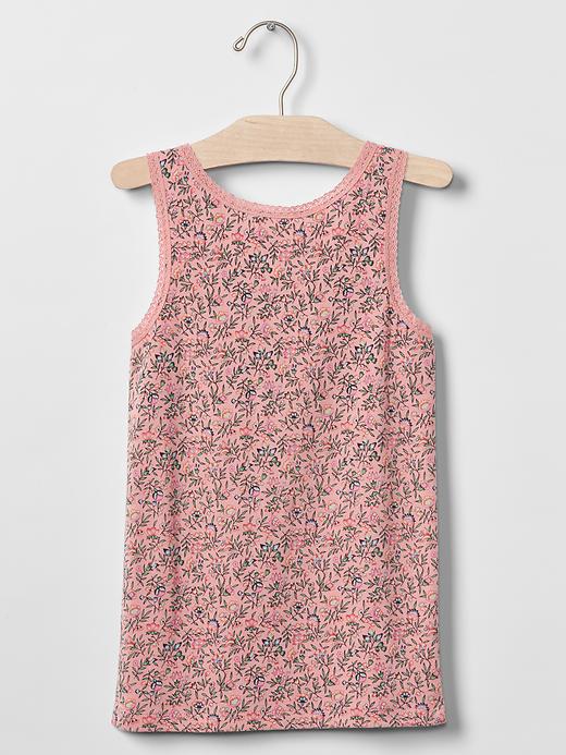 2 of 8 showing, with the color creamy coral of product Ribbed lace tank