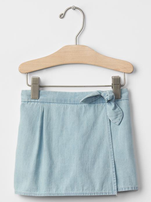 1 of 8 showing, with the color denim of product 1969 denim skort