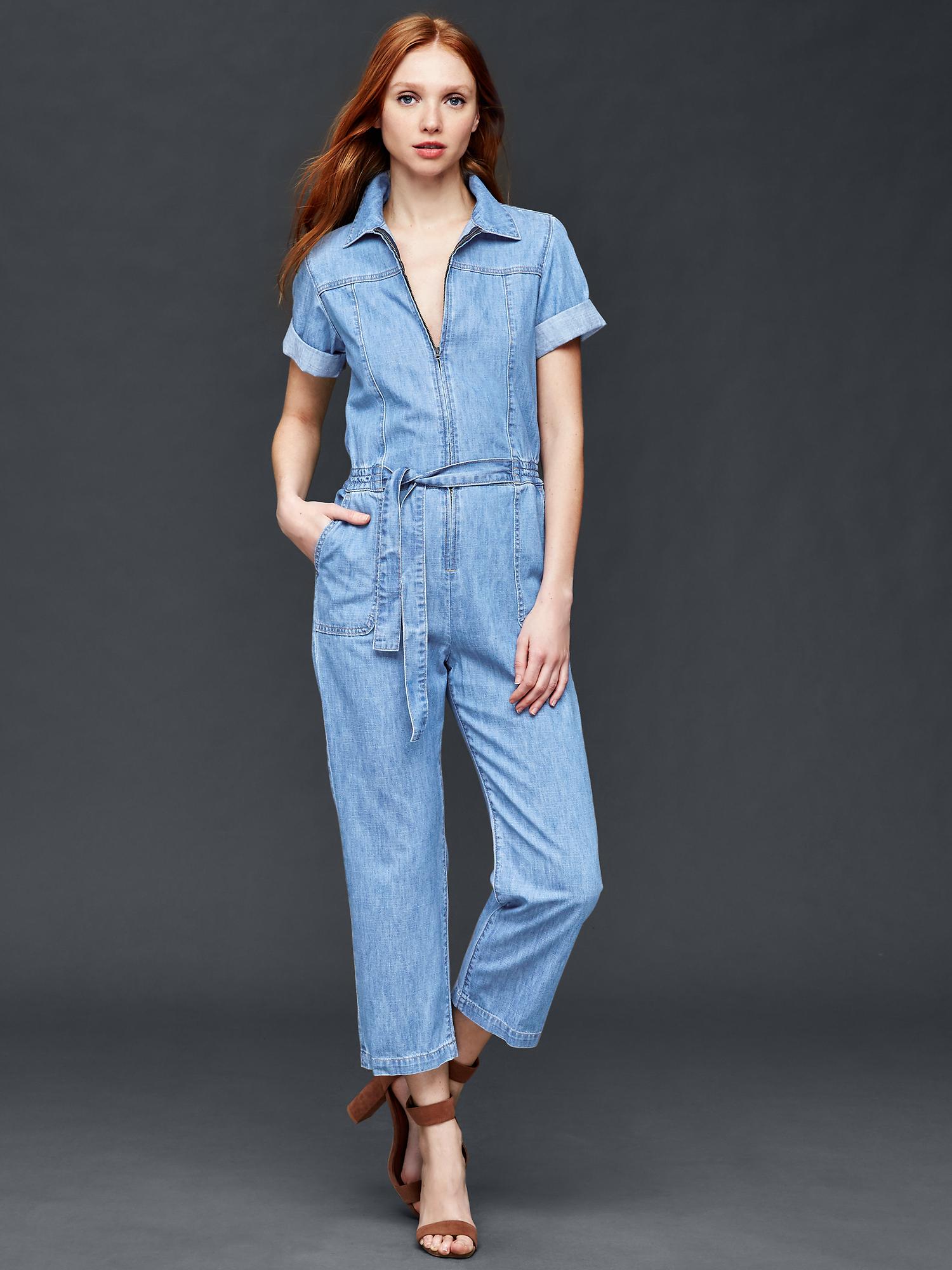 Gap 1969 denim short zip jumper