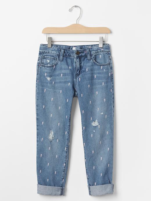 1 of 8 showing, with the color denim of product GapKids x ED bolt boy fit jeans