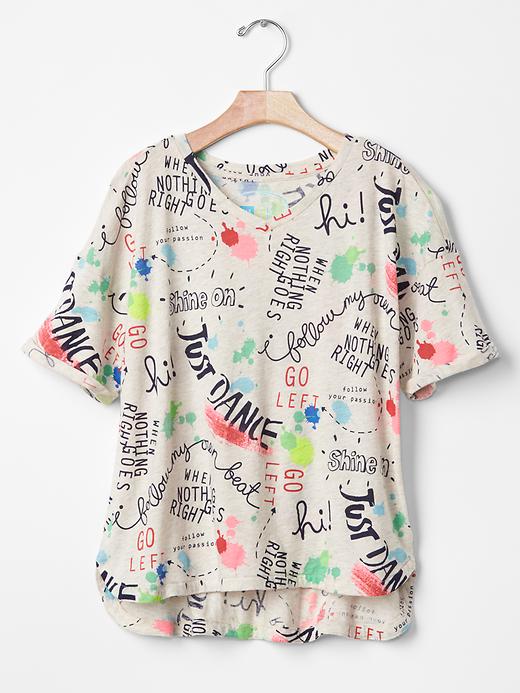 1 of 8 showing, with the color oatmeal heather of product GapKids x ED hi-lo tee
