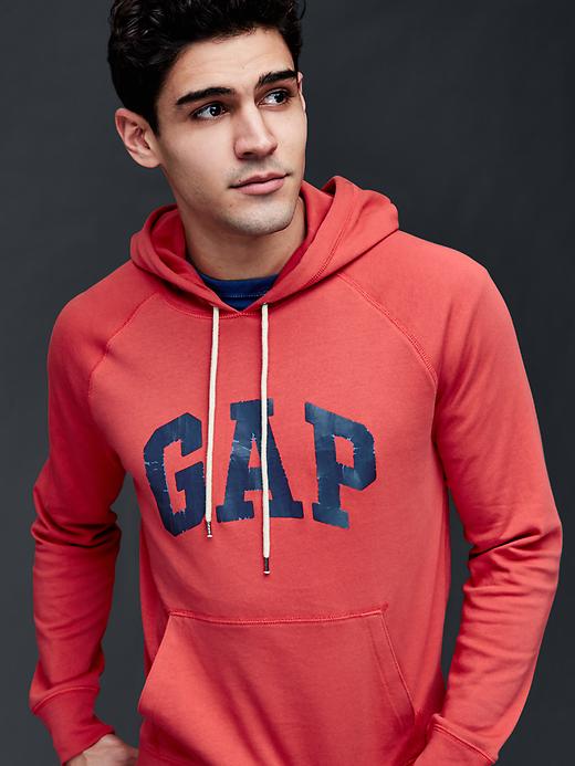 1 of 8 showing, with the color weathered red of product Logo lightweight pullover hoodie
