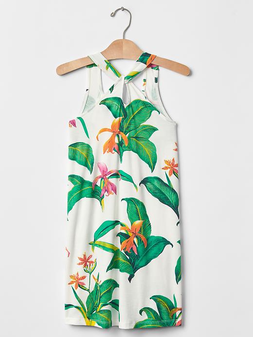 2 of 8 showing, with the color new off white of product Jungle knot-back dress