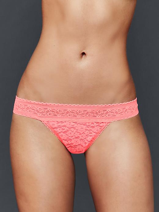 1 of 8 showing, with the color neon blazing pink of product Supersoft lace thong