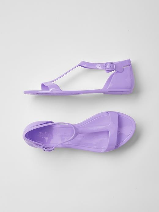 1 of 8 showing, with the color fresh lavender of product Glitter t-strap jelly sandals