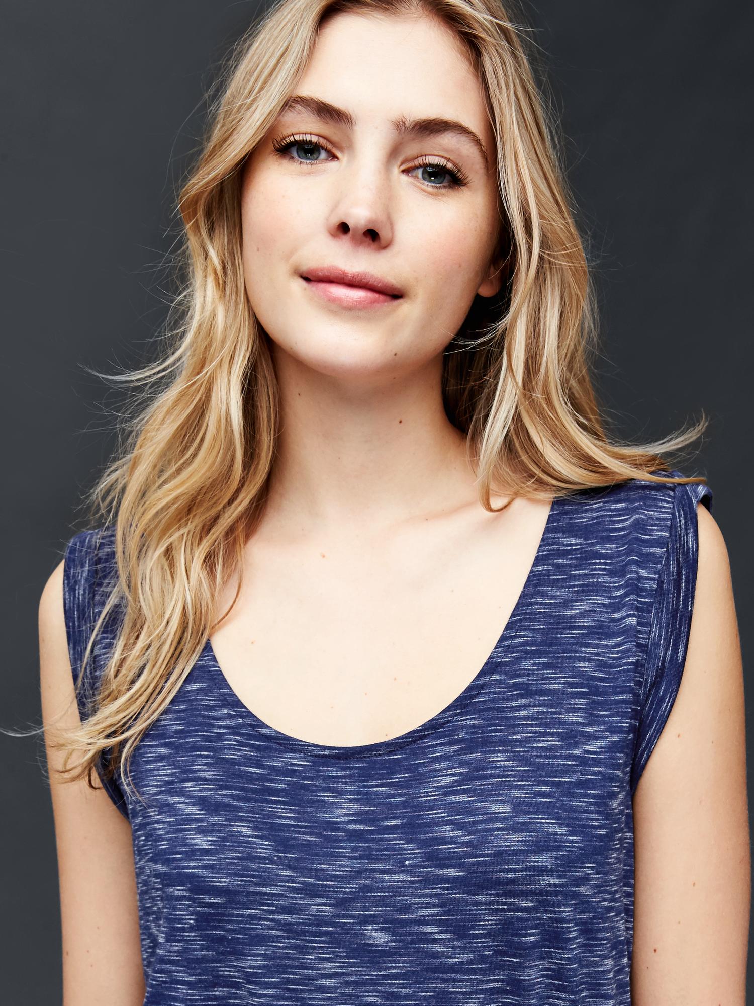 Gap Roll sleeve spacedye jumpsuit — фото 3