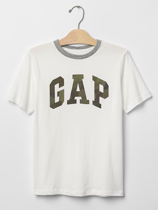 1 of 8 showing, with the color new off white of product Camo logo tee