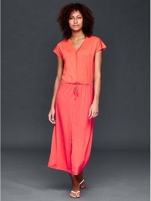 1 of 8 showing, with the color rosebush of product Tie-waist maxi dress