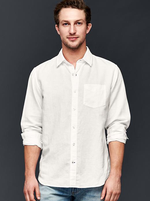 Image number 6 showing, Linen-cotton standard fit shirt