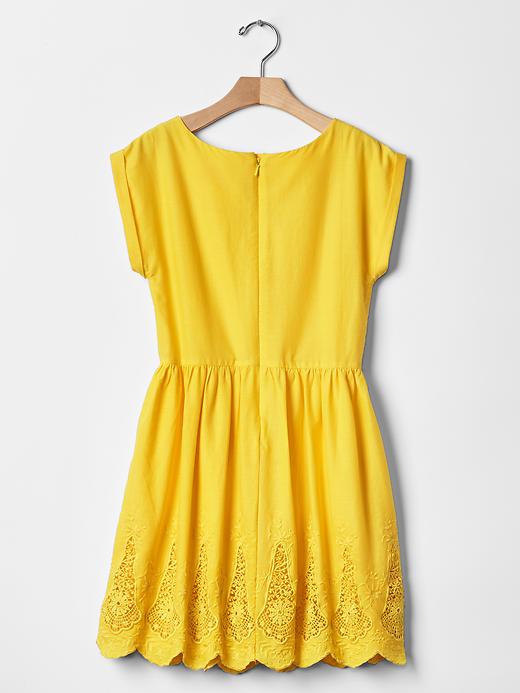 2 of 8 showing, with the color sun spot of product Floral eyelet border dress