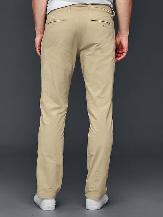 2 of 8 showing, with the color iconic khaki of product Performance slim fit khakis