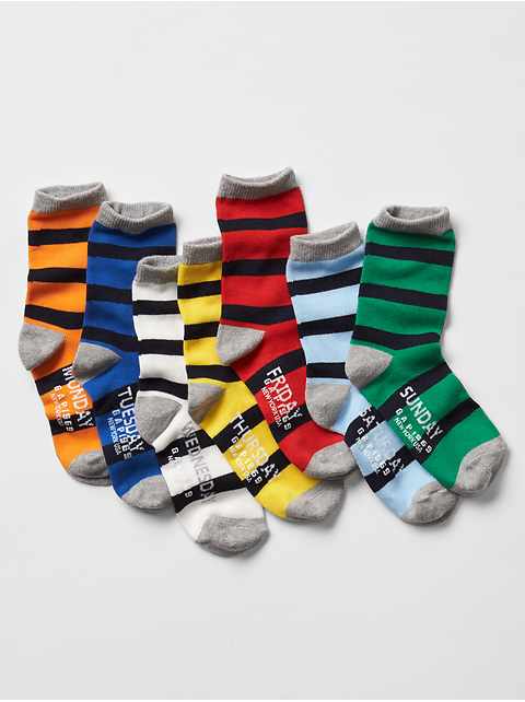 Kids Stripe Days-Of-The-Week Socks (7-Pack)