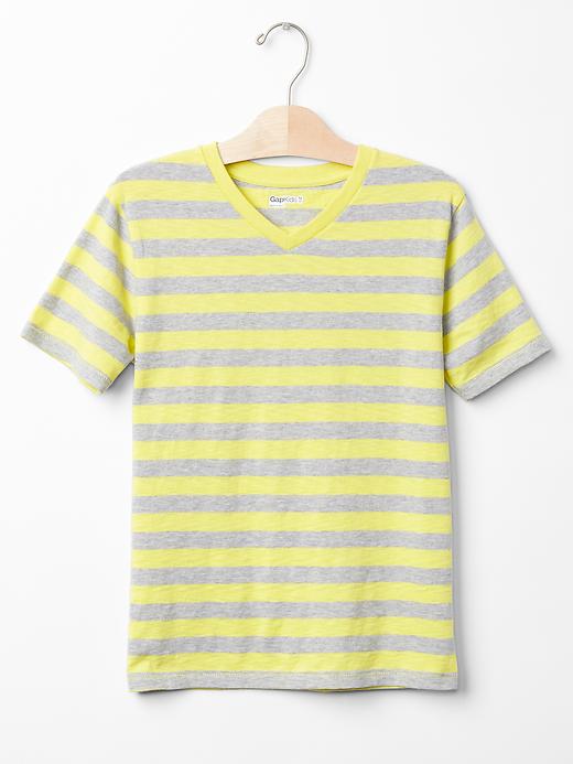 1 of 8 showing, with the color shooting star of product Stripe v-neck slub tee