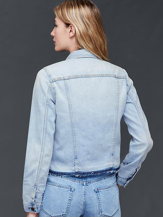 2 of 8 showing, with the color bleach white of product 1969 icon denim raw hem jacket