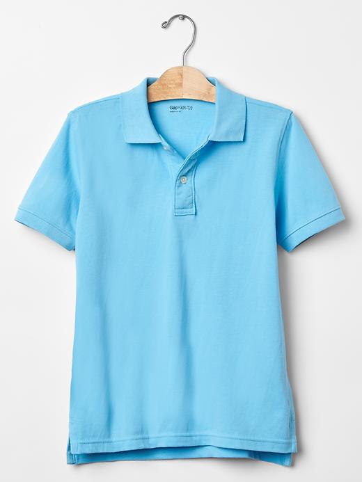 1 of 8 showing, with the color aquarius blue of product Solid pique polo