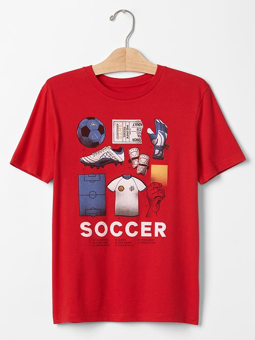 1 of 8 showing, with the color pure red of product Summer of sports tee