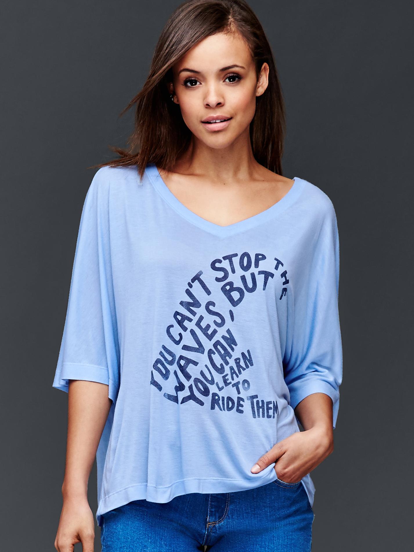 Text wave graphic dolman tee Gap