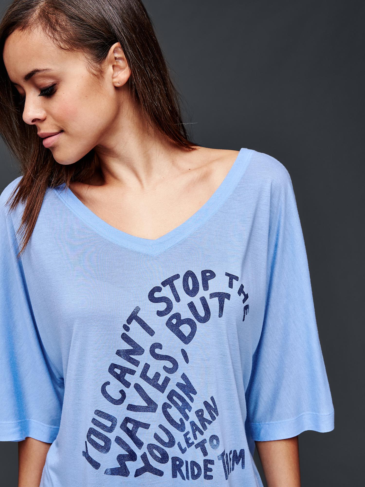 Text wave graphic dolman tee Gap