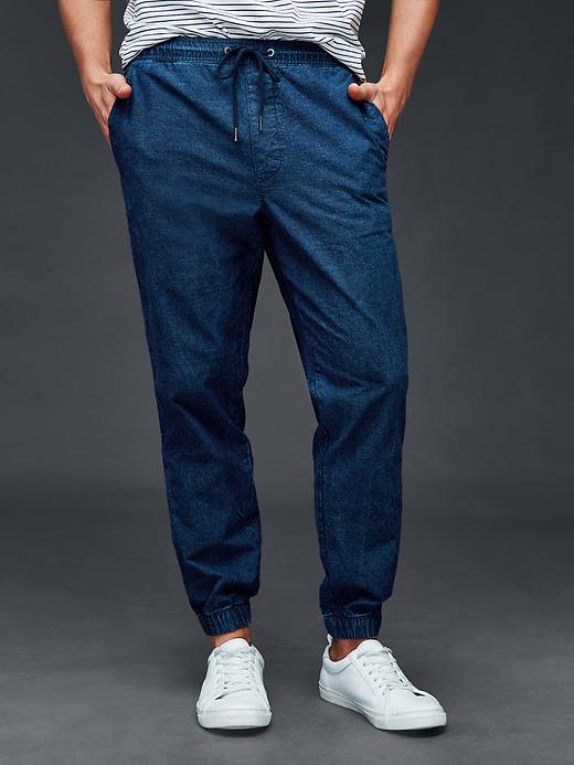 1 of 8 showing, with the color indigo of product Indigo joggers
