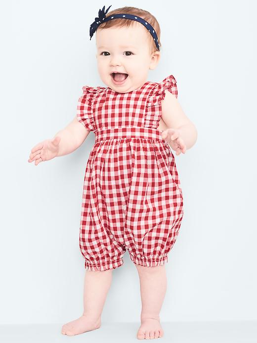 Image number 4 showing, Gingham flutter shortie one-piece