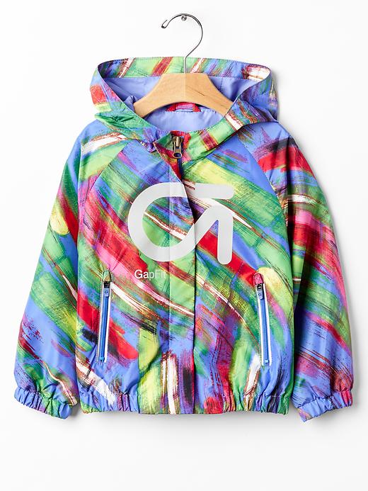 1 of 8 showing, with the color periwinkle plus of product GapFit toddler brush windbreaker