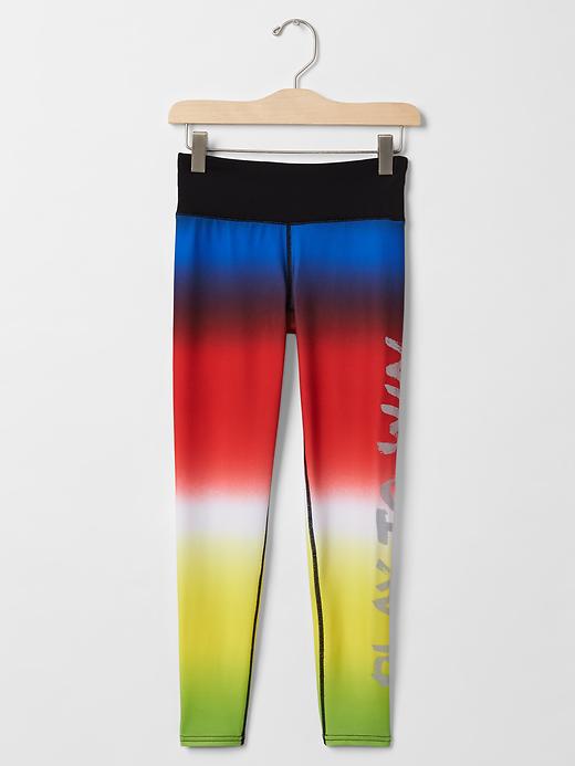 1 of 8 showing, with the color true black of product GapFit kids dip dye leggings