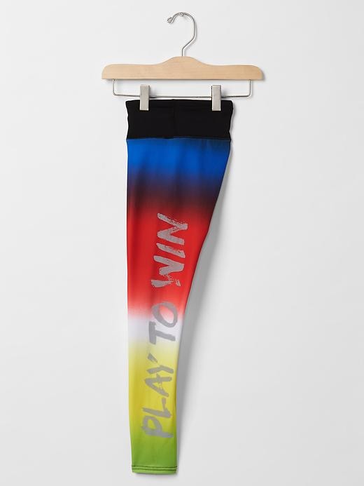 2 of 8 showing, with the color true black of product GapFit kids dip dye leggings
