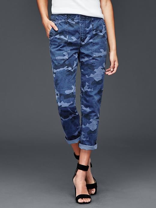 1 of 8 showing, with the color blue camo of product Boyfriend camo utility chino