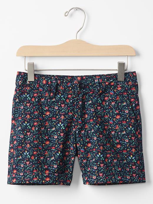 1 of 8 showing, with the color navy floral of product Print midi shorts
