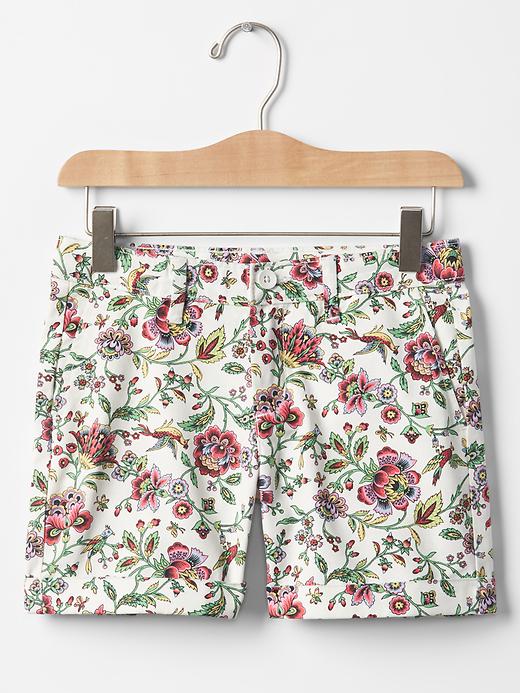 1 of 8 showing, with the color white of product Print midi shorts