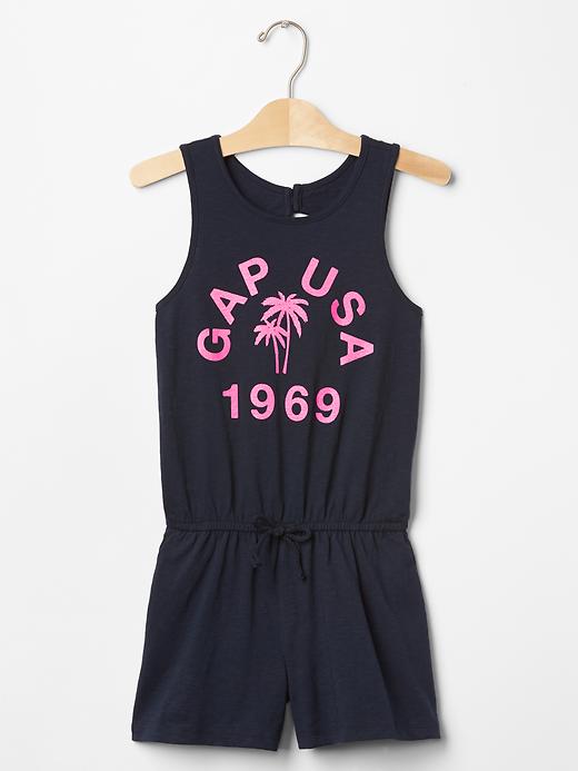 1 of 8 showing, with the color blue galaxy of product Graphic open-back romper