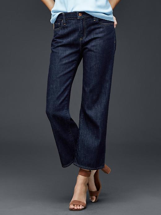 1 of 8 showing, with the color rinsed denim of product ORIGINAL 1969 wide-leg crop jeans