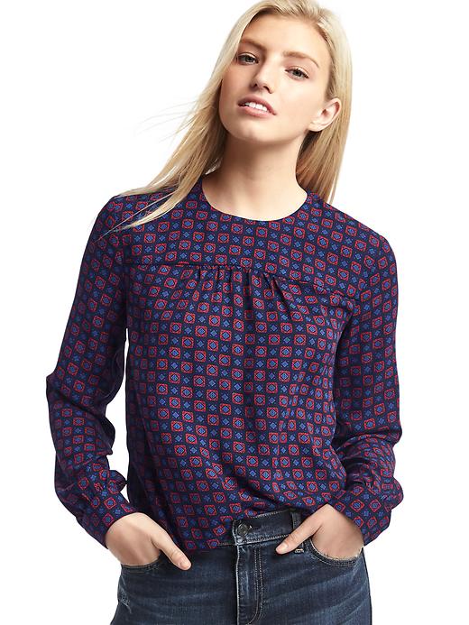 GAP Pattern Halter Blouse Blue main image 1
