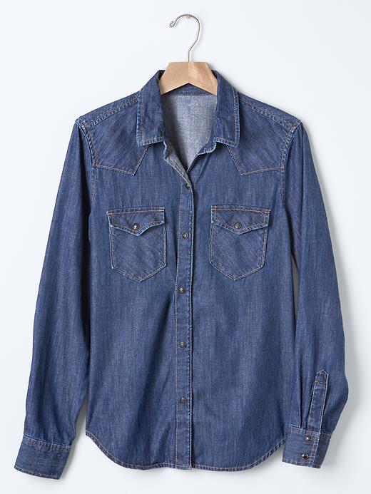 Image number 6 showing, 1969 denim western shirt