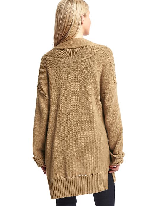 Image number 2 showing, Pointelle open-front cardigan