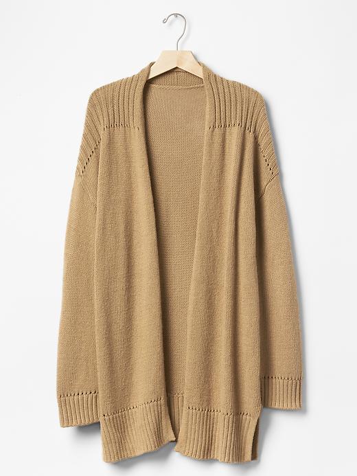 Image number 6 showing, Pointelle open-front cardigan