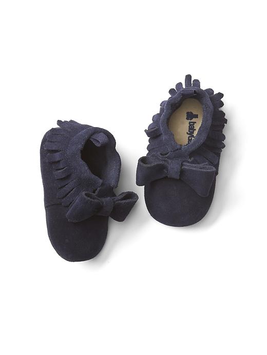 View large product image 1 of 1. Fringe bow moccasins