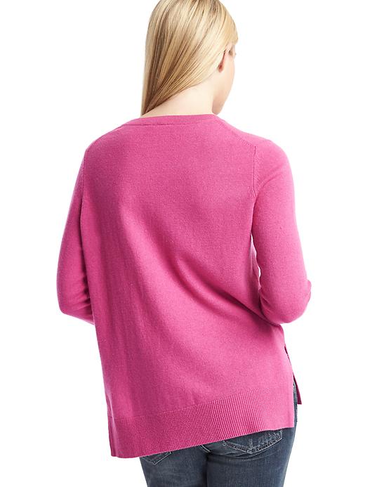 2 of 8 showing, with the color pink of product Merino wool blend crewneck sweater