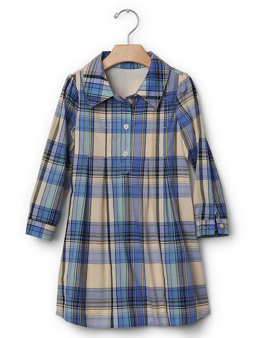1 of 8 showing, with the color blue plaid of product Plaid shirtdress