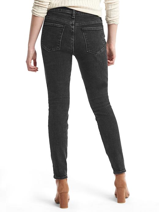 2 of 8 showing, with the color black of product High rise true skinny jeans