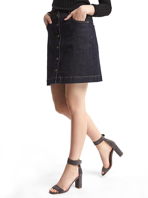 Image number 5 showing, 1969 stretch denim mini skirt