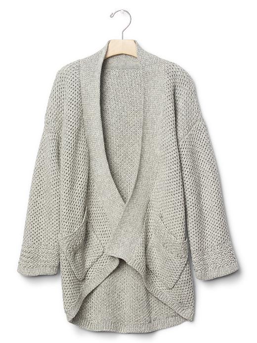 1 of 8 showing, with the color grey heather of product Open kimono cardigan