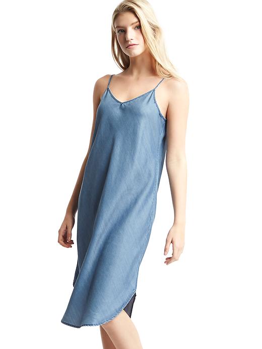 1 of 8 showing, with the color indigo of product 1969 TENCEL™ denim cami dress